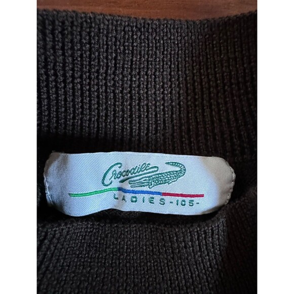 Vtg Crocodile Women’s Argyle Sweater Vest Brown Mock Neck Knit Pullover Preppy - Picture 4 of 9